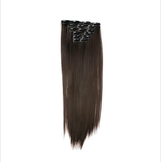 6 Piece 16 Clips 23inch Straight Wig Hair Extensions For Women